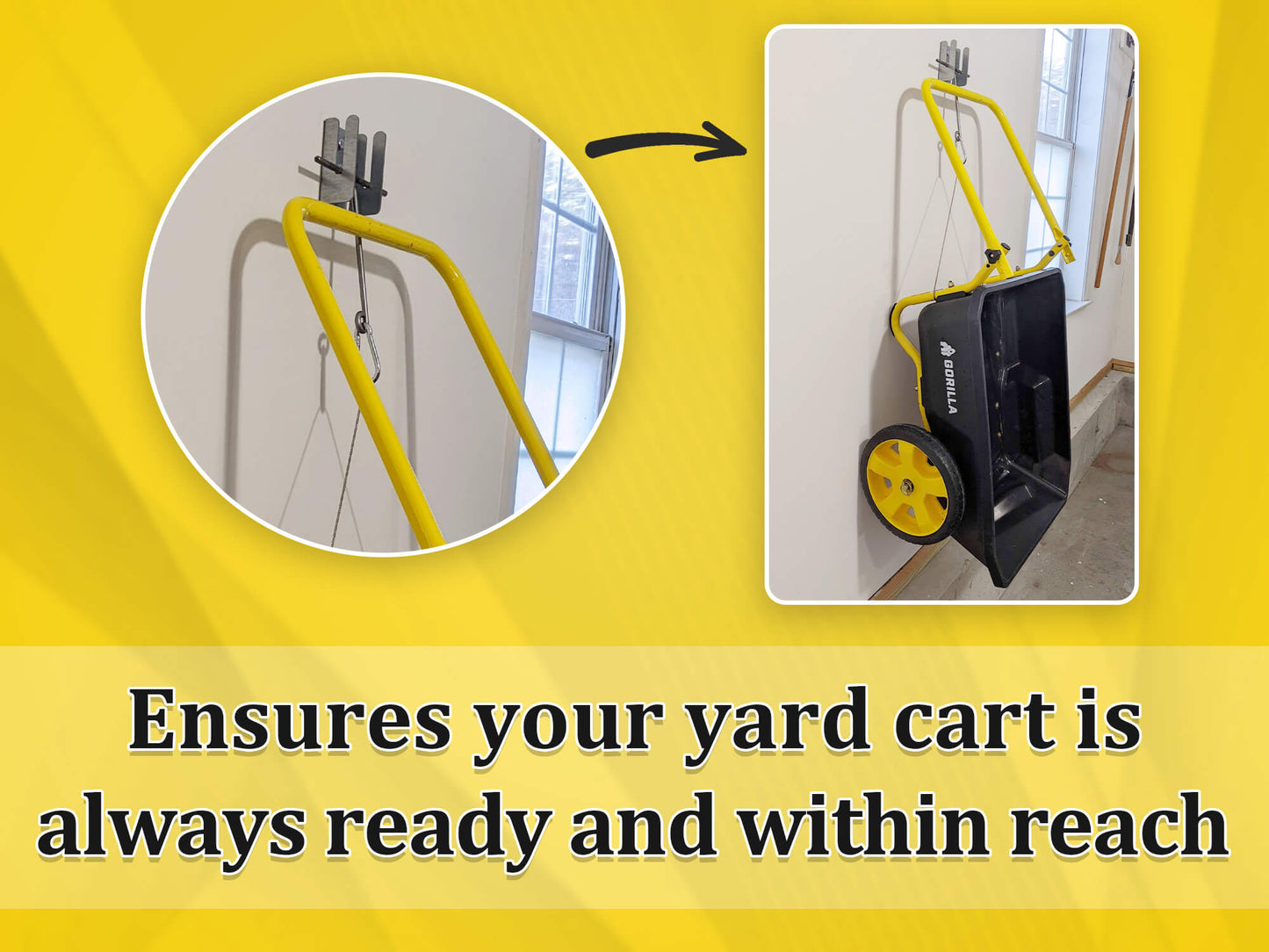 Wheelbarrow Hanger Bracket Kit – Wall Mount for Dolly and Yard Tool Storage