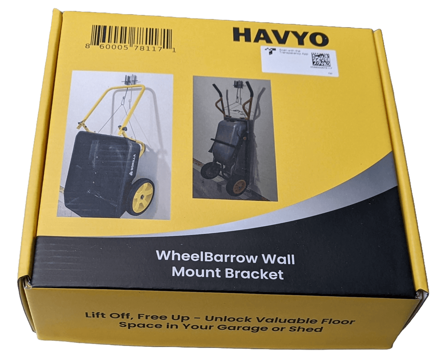 Wheelbarrow Hanger Bracket Kit – Wall Mount for Dolly and Yard Tool Storage