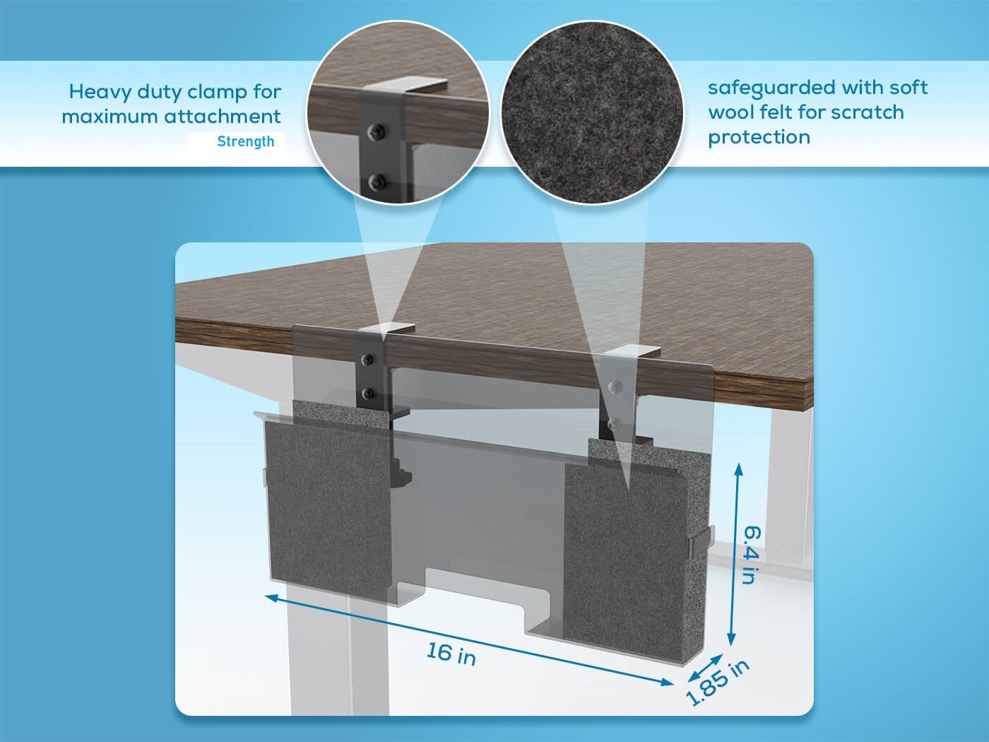 Side-Mount Laptop Desk Stand fits: Dell / Acer / ASUS /MacBook/Surface/Lenovo/ HP / Gaming Laptops